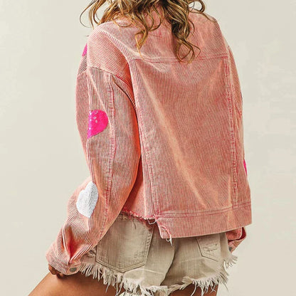 Bomberjack Met Glitter Pailletten Corduroy - StudioMarella