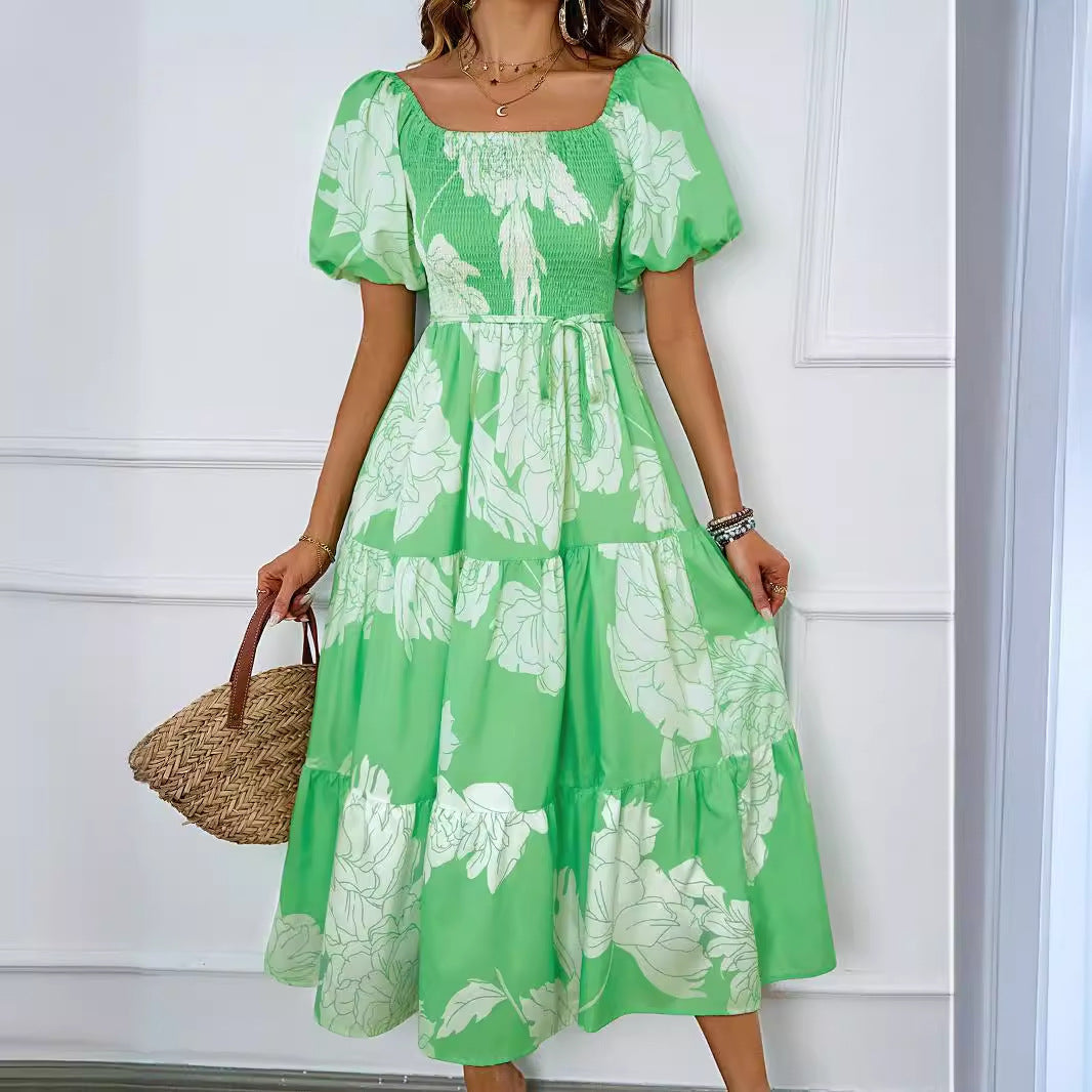 MidiJurk Off-Shoulder met Pofmouwen Elegante Vrouwelijk