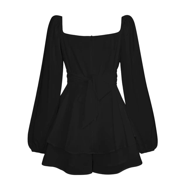 Kleine Jurk met Lange Mouwen en Ruffles voor Vrouw - StudioMarella