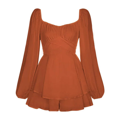 Kleine Jurk met Lange Mouwen en Ruffles voor Vrouw