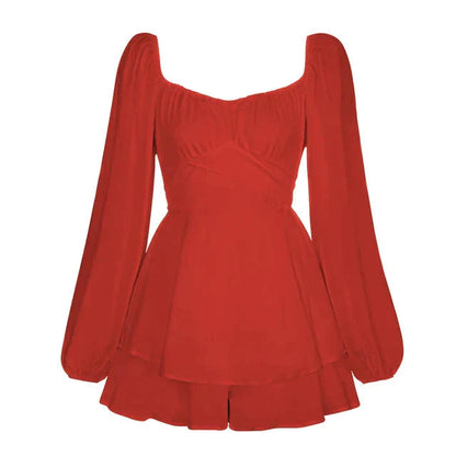 Kleine Jurk met Lange Mouwen en Ruffles voor Vrouw