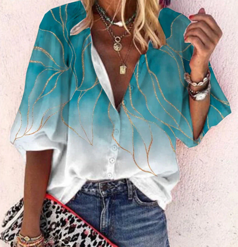 V-hals Blouse Boho Stijl Zomer Jurk