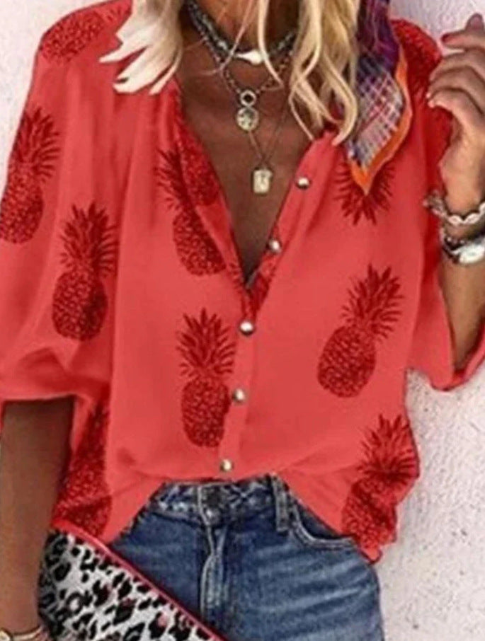 V-hals Blouse Boho Stijl Zomer Jurk