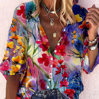 V-hals Blouse Boho Stijl Zomer Jurk