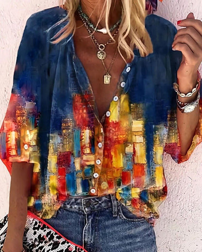 V-hals Blouse Boho Stijl Zomer Jurk