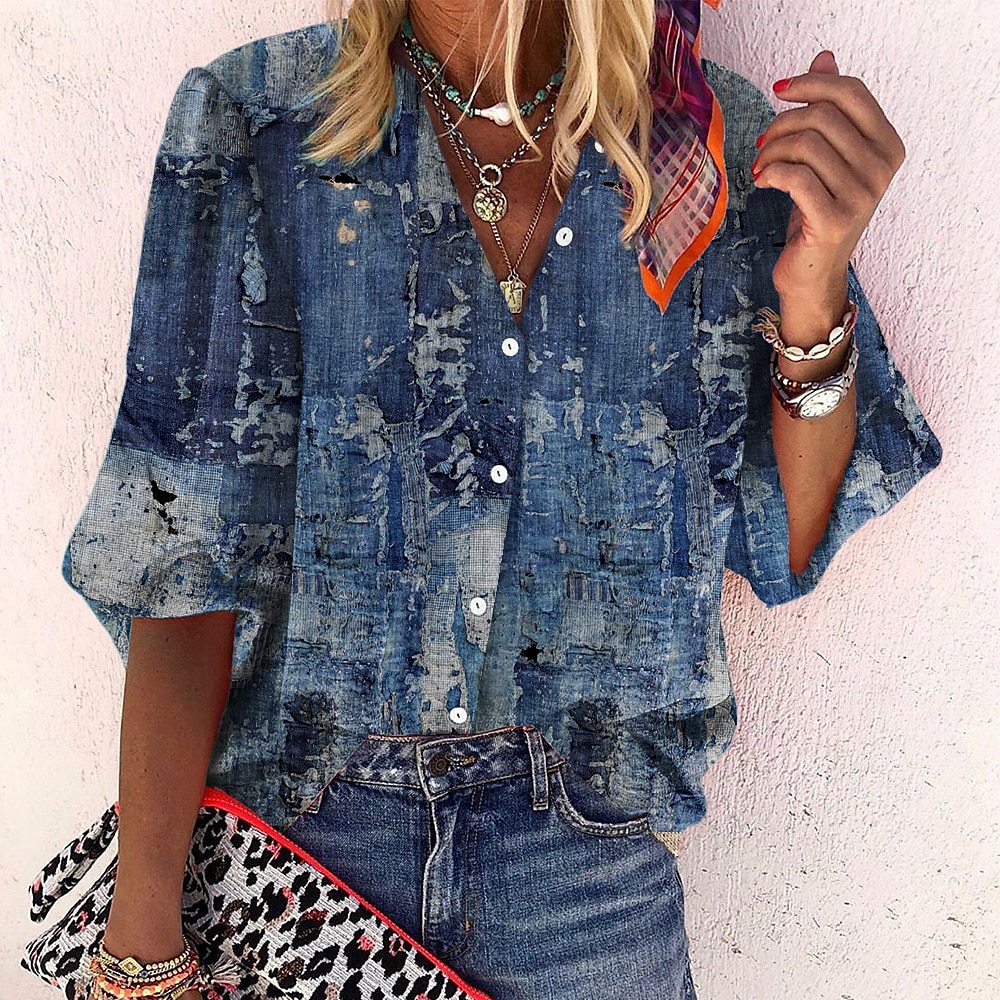 V-hals Blouse Boho Stijl Zomer Jurk