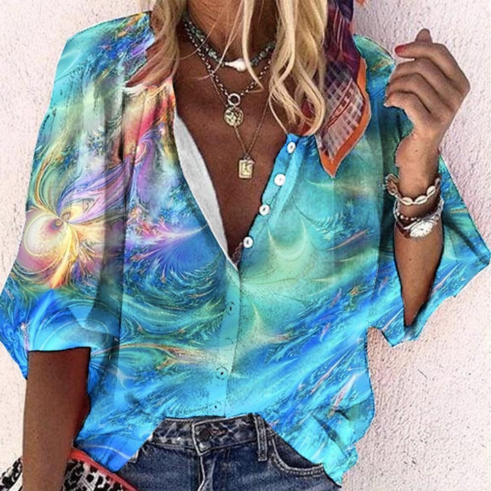 V-hals Blouse Boho Stijl Zomer Jurk