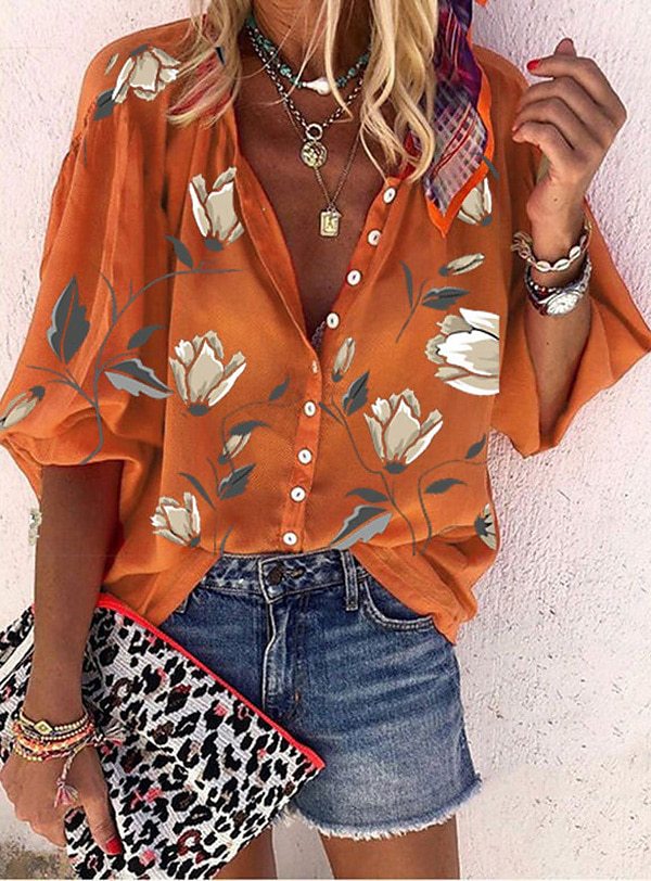 V-hals Blouse Boho Stijl Zomer Jurk