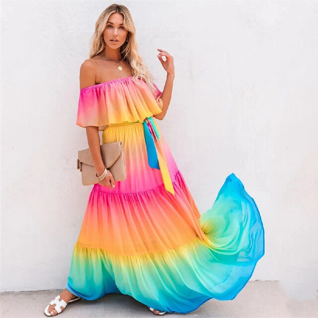 Zomerjurk voor Vrouw Kleurrijk Multicolor Jurk - StudioMarella