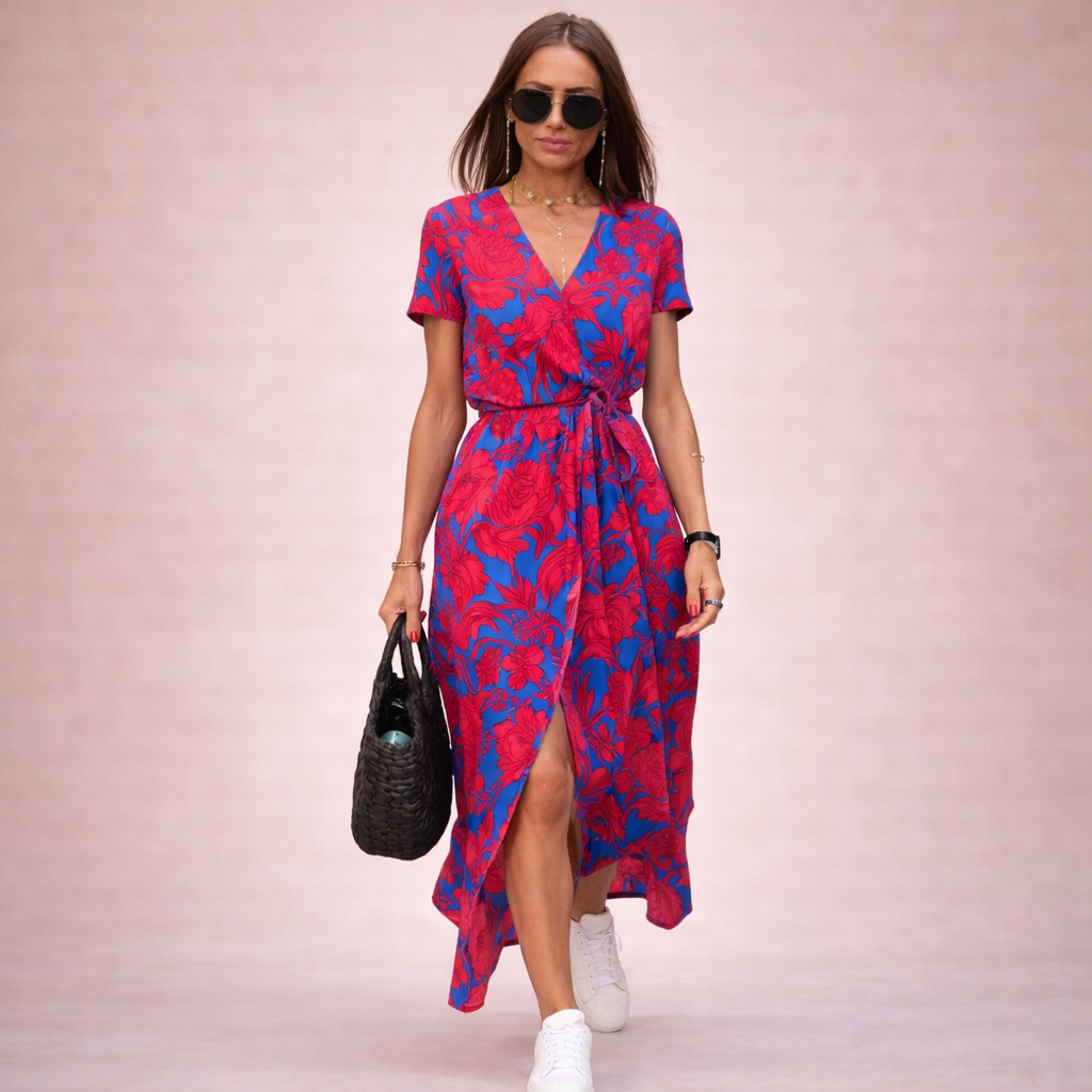 Veerle | Bloemenprint, Comfortabel Wikkeljurk Dames 1