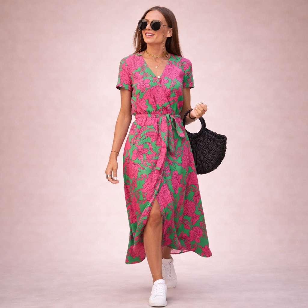Veerle | Bloemenprint, Comfortabel Wikkeljurk Dames 3