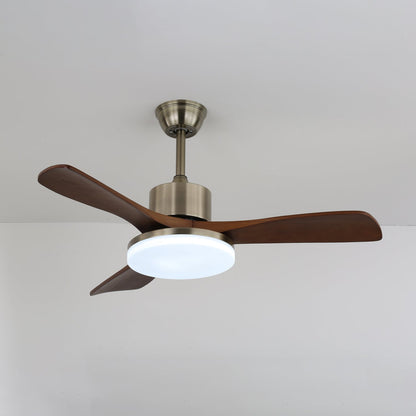 Plafondventilator Selora met Verlichting – Messing & Hout – Modern Design met Afstandsbediening – 6 Snelheden – LED 48W Dimbaar – Ø106cm of Ø132cm – Luxe Plafondlamp & Koelsysteem – Inclusief Afstandsbediening