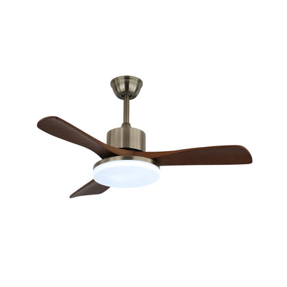 Plafondventilator Selora met Verlichting – Messing & Hout – Modern Design met Afstandsbediening – 6 Snelheden – LED 48W Dimbaar – Ø106cm of Ø132cm – Luxe Plafondlamp & Koelsysteem – Inclusief Afstandsbediening