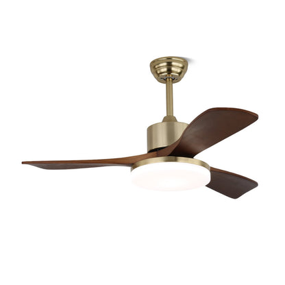 Plafondventilator Selora met Verlichting – Messing & Hout – Modern Design met Afstandsbediening – 6 Snelheden – LED 48W Dimbaar – Ø106cm of Ø132cm – Luxe Plafondlamp & Koelsysteem – Inclusief Afstandsbediening