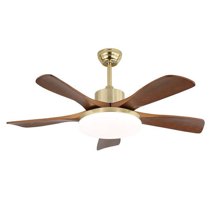Moderne Plafondventilator met Verlichting - Metalen Behuizing & Houten Bladen - 106cm - Afstandsbediening - 6 Snelheden