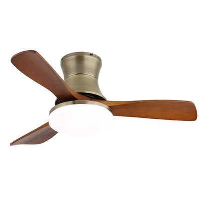 Moderne plafondventilator met verlichting in messing en hout – 106 cm Ø – Scandinavisch geïnspireerd design met 6 snelheden