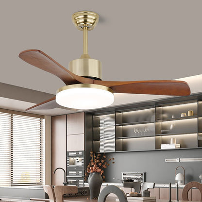 Moderne Plafondventilator met Verlichting - Metalen Behuizing & Houten Bladen - 106cm - Afstandsbediening - 6 Snelheden
