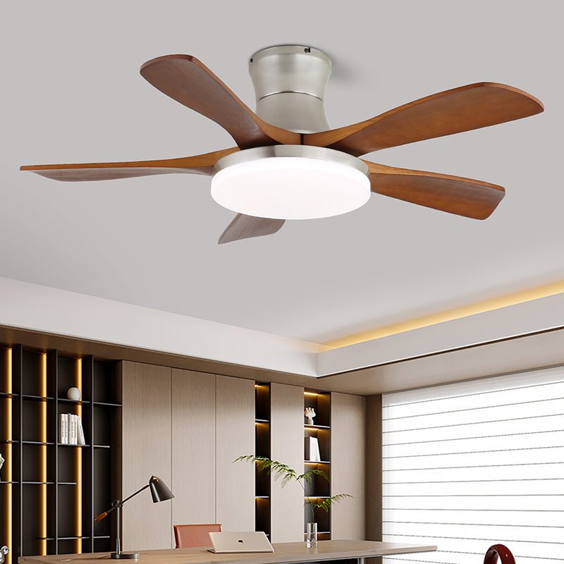 Moderne plafondventilator met verlichting in messing en hout – 106 cm Ø – Scandinavisch geïnspireerd design met 6 snelheden
