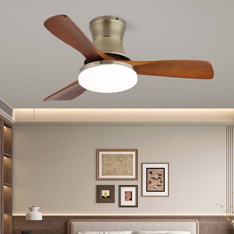 Moderne Plafondventilator met Verlichting - Metalen Behuizing & Houten Bladen - 106cm - Afstandsbediening - 6 Snelheden