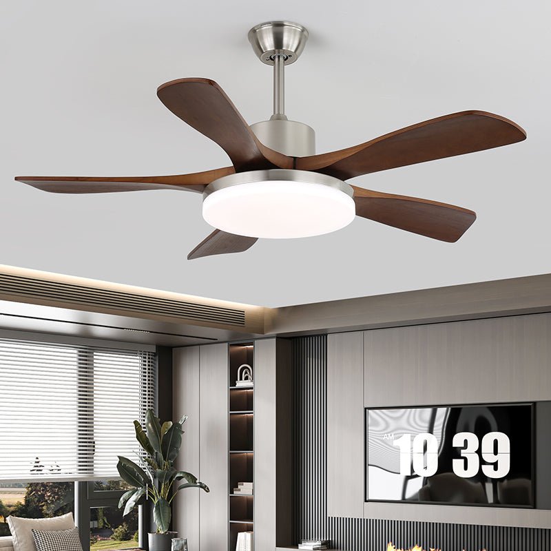 Moderne Plafondventilator met Verlichting - Metalen Behuizing & Houten Bladen - 106cm - Afstandsbediening - 6 Snelheden