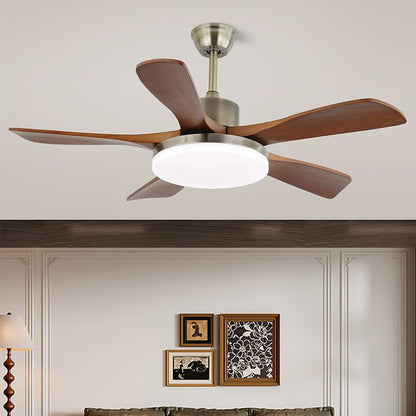 Moderne plafondventilator met verlichting in messing en hout – 106 cm Ø – Scandinavisch geïnspireerd design met 6 snelheden