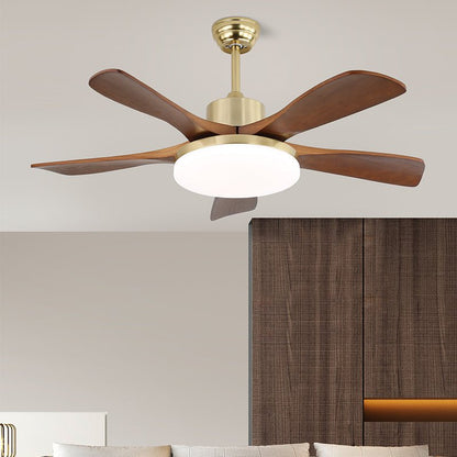 Moderne Plafondventilator met Verlichting - Metalen Behuizing & Houten Bladen - 106cm - Afstandsbediening - 6 Snelheden
