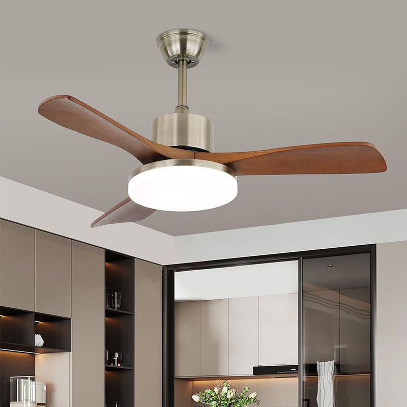 Moderne Plafondventilator met Verlichting - Metalen Behuizing & Houten Bladen - 106cm - Afstandsbediening - 6 Snelheden