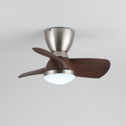 Plafondventilator met Verlichting Elora in Messing en Hout — Minimalistische Ventilator met LED Afstandsbediening