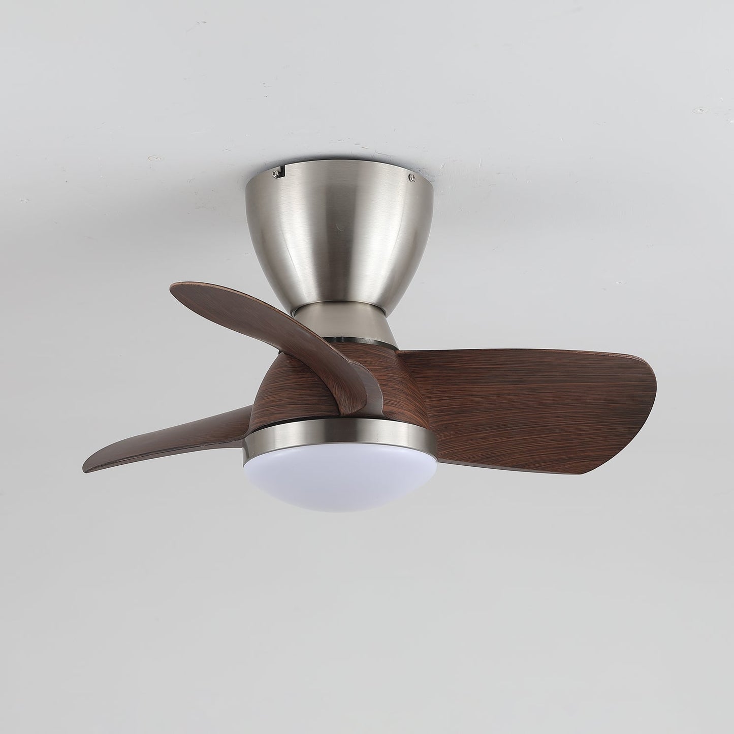 Plafondventilator met Verlichting Elora in Messing en Hout — Minimalistische Ventilator met LED Afstandsbediening