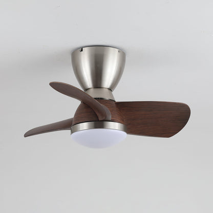Plafondventilator met Verlichting Elora in Messing en Hout — Minimalistische Ventilator met LED Afstandsbediening
