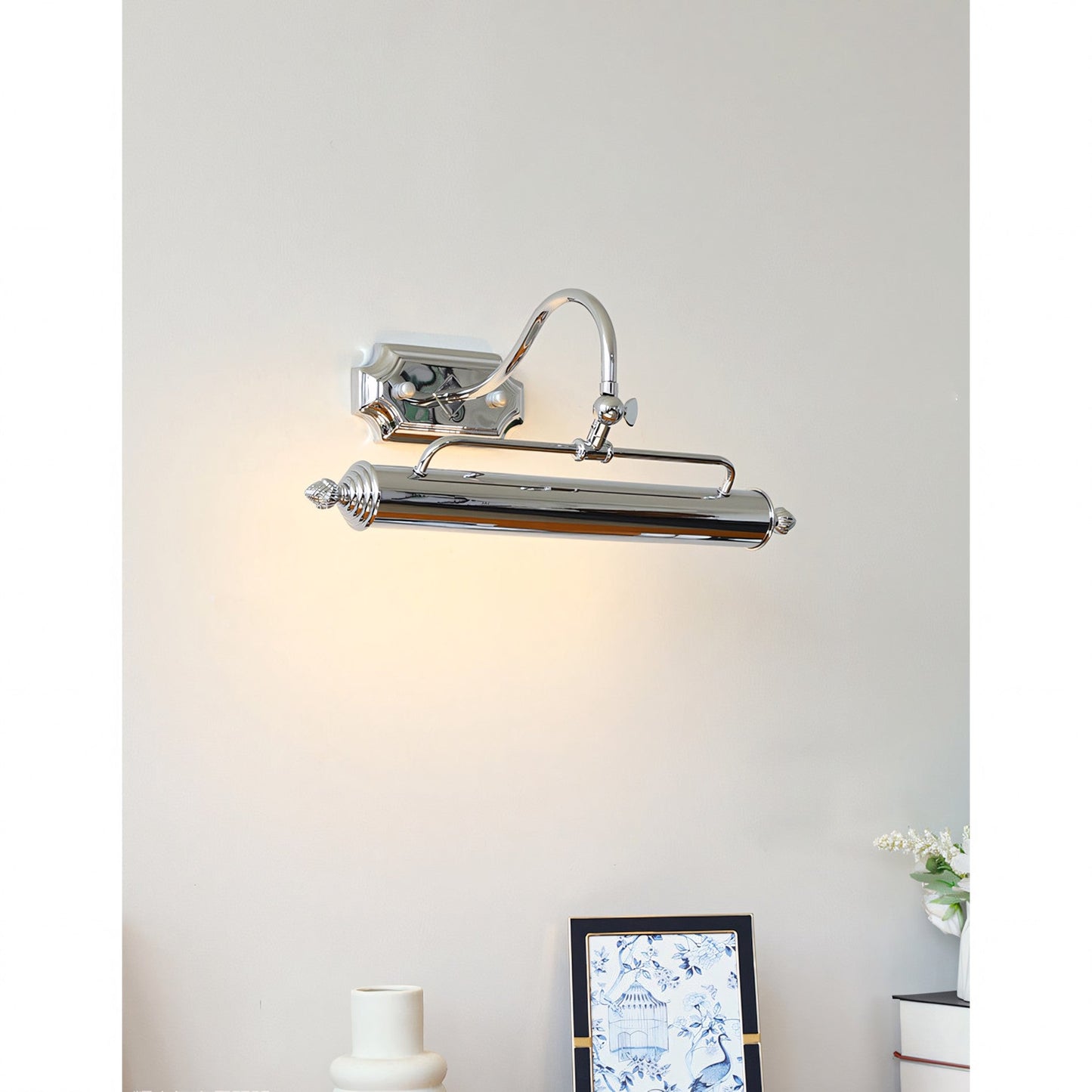 Vellichor Wandlamp met Verstelbare Arm - Zwanenhals Leeslamp voor Schilderijen en Spiegels - Industriële Wandverlichting
