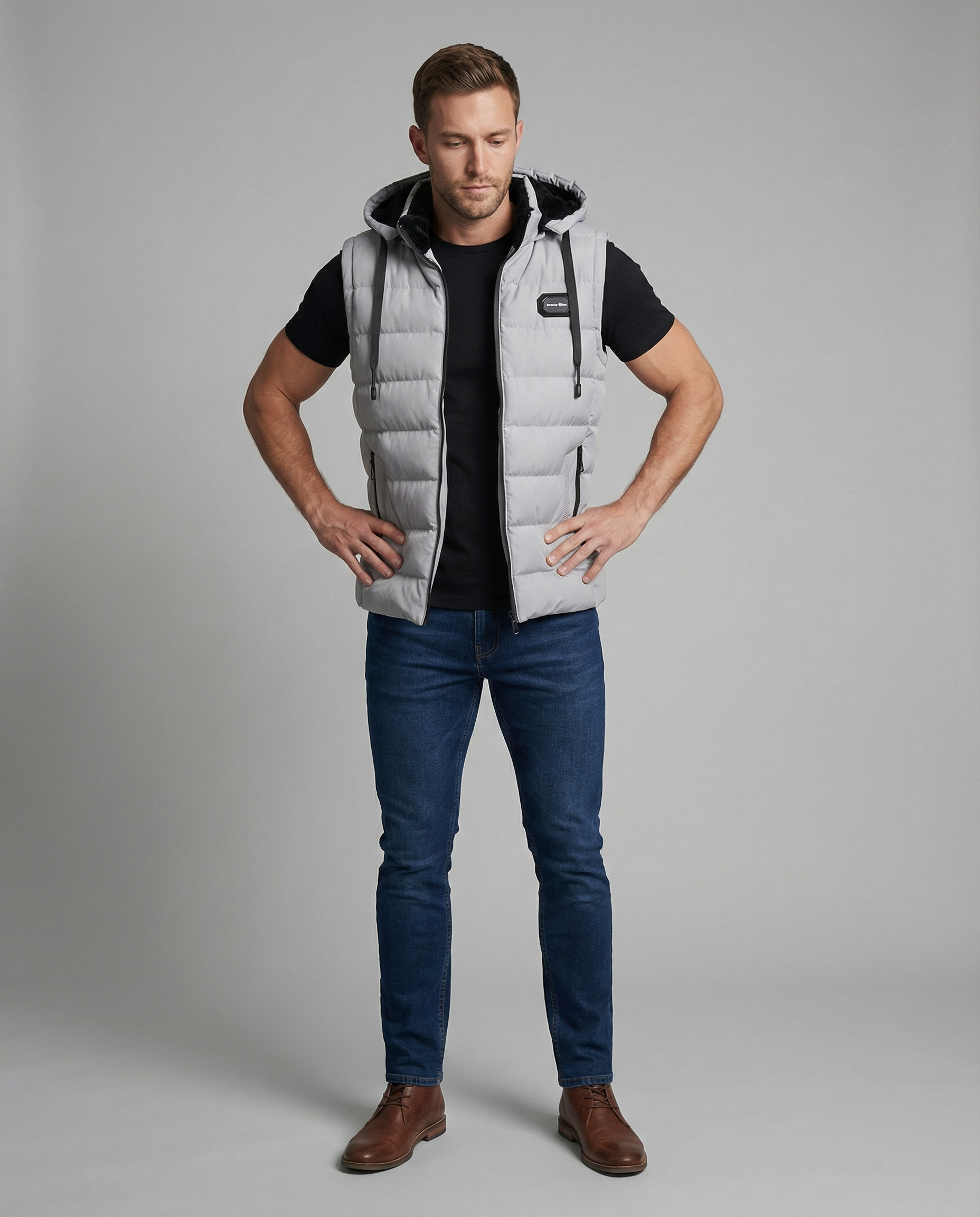 Vento | Gewatteerd Mouwloos Puffervest met Capuchon 1