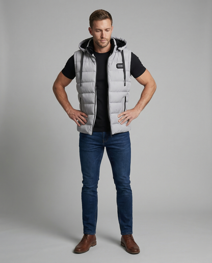 Vento | Gewatteerd Mouwloos Puffervest met Capuchon 1