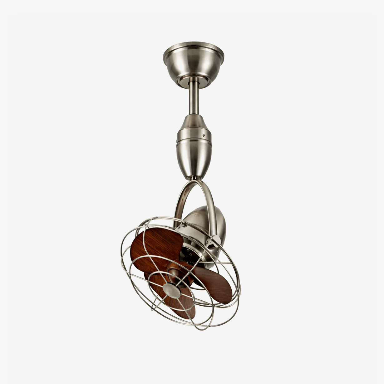 Klassieke Plafondventilator Winston Industrieel Design Ø30cm Verstelbare Kop met Afstandsbediening 6 Snelheden 35W Koper Motor