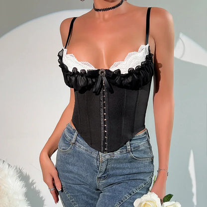 Dames Crop Top V Hals Patchwork Shirt Zomer
