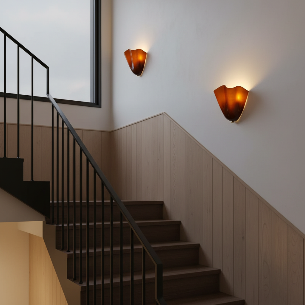 Design Wandlamp van Handgeblazen Glas – Sculpturale Wandverlichting voor Modern Interieur