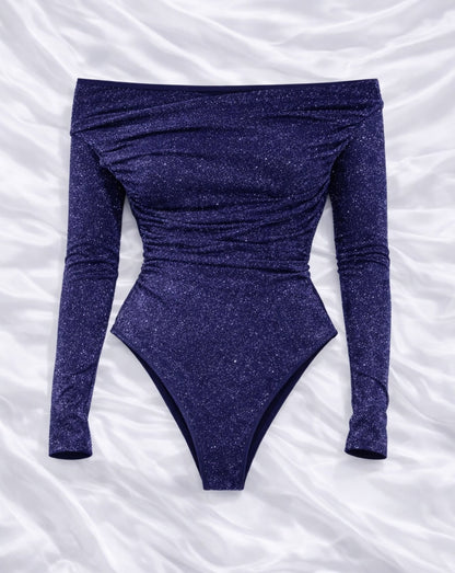 Vera | Dames Bodysuit - Metallic Knit, Lange Mouwen, Comfortabel en Stijlvol 3