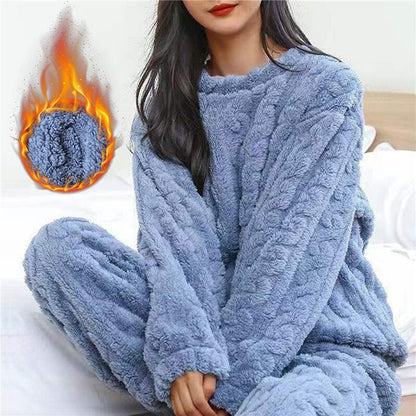Dames Fleece Pyjama Set Zacht en Warm voor Slapen