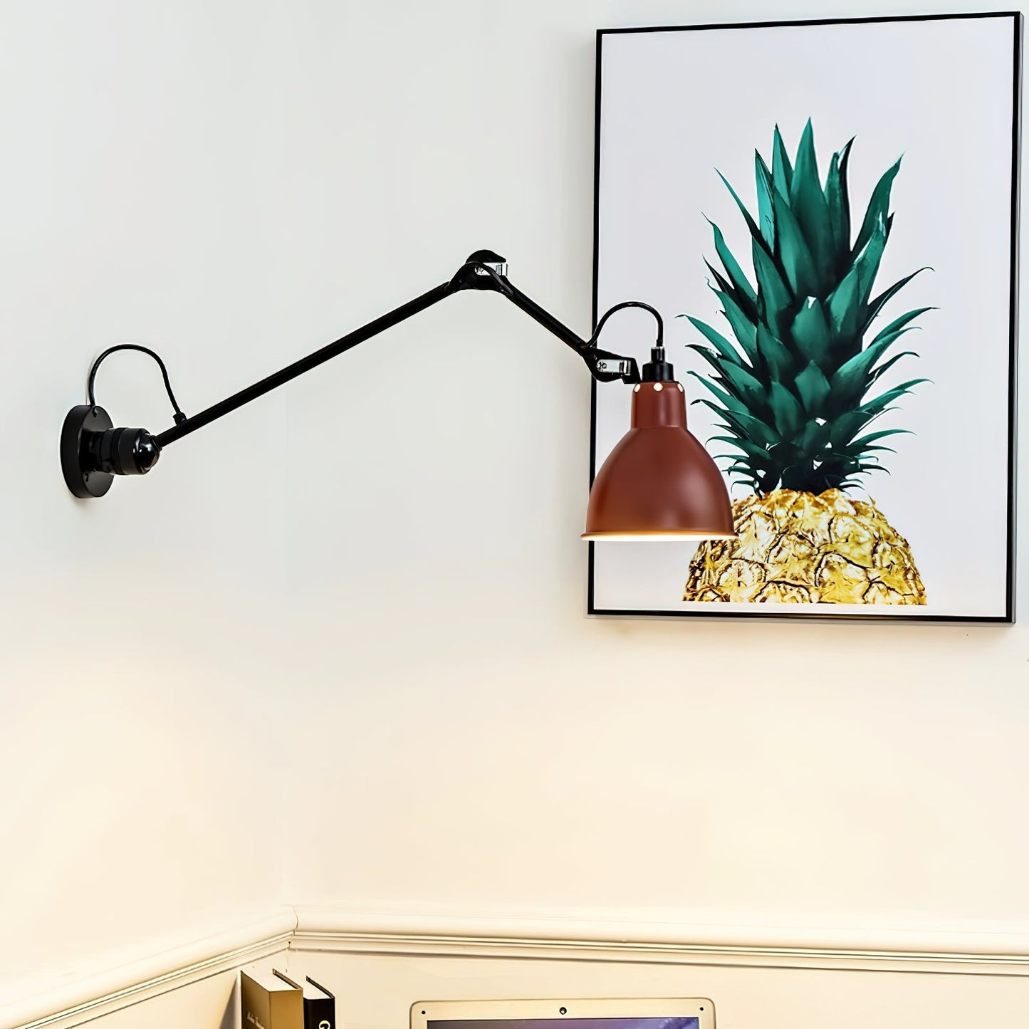 Verstelbare Wandlamp Zwart Mat 15cm Breedte Met Scharnierende Arm Voor Leeshoek Kantoor Werklamp Modern Design