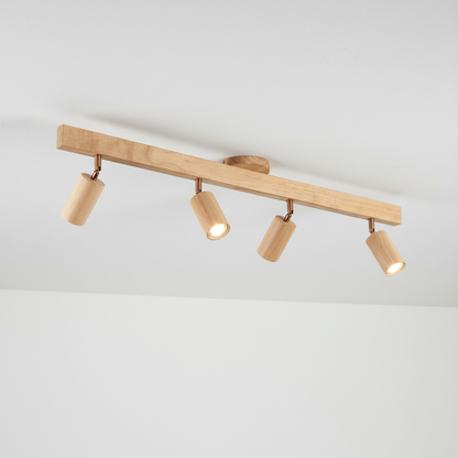 Plafondspot Hout Eiken GU10 LED Verstelbaar Woonkamer Slaapkamer Opbouwspot Naturel Houten Spot Eetkamer Japandi