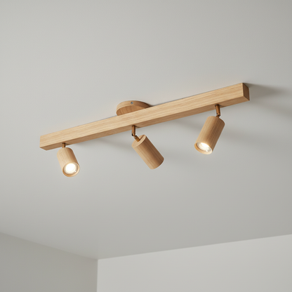 Plafondspot Hout Eiken GU10 LED Verstelbaar Woonkamer Slaapkamer Opbouwspot Naturel Houten Spot Eetkamer Japandi