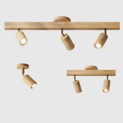 Plafondspot Hout Eiken GU10 LED Verstelbaar Woonkamer Slaapkamer Opbouwspot Naturel Houten Spot Eetkamer Japandi