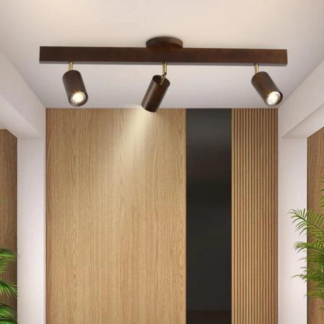 Plafondspot Hout Eiken GU10 LED Verstelbaar Woonkamer Slaapkamer Opbouwspot Naturel Houten Spot Eetkamer Japandi