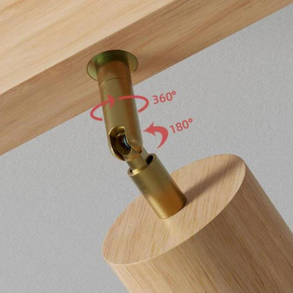 Plafondspot Hout Eiken GU10 LED Verstelbaar Woonkamer Slaapkamer Opbouwspot Naturel Houten Spot Eetkamer Japandi