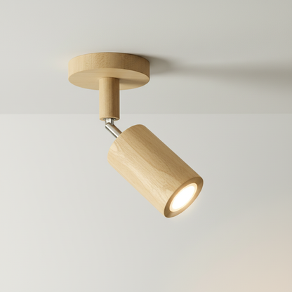 Plafondspot Hout Eiken GU10 LED Verstelbaar Woonkamer Slaapkamer Opbouwspot Naturel Houten Spot Eetkamer Japandi