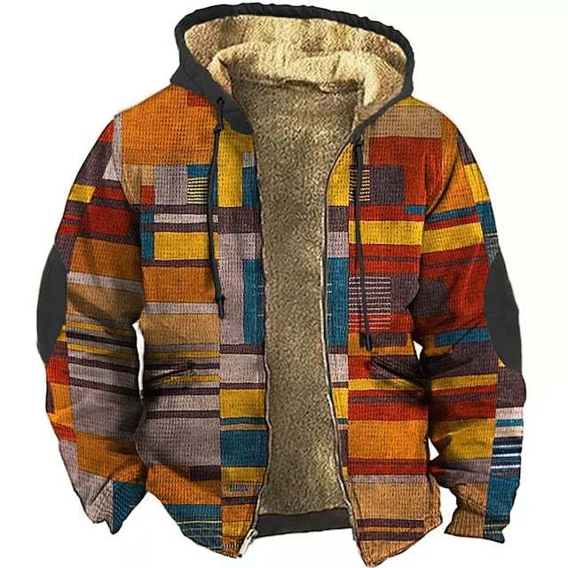 Heren Vest Warm Patchwork Capuchonjas - StudioMarella