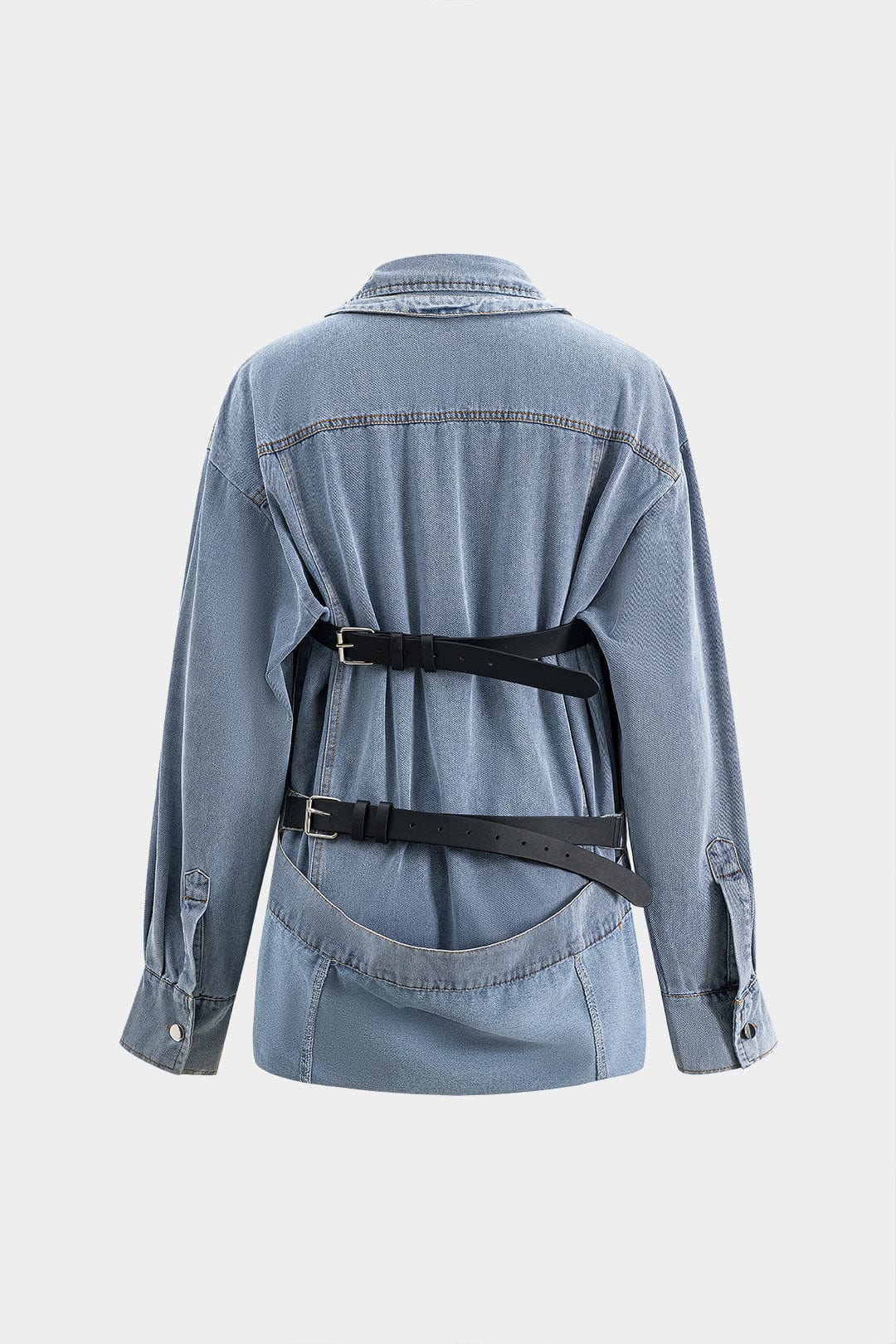 Oversized Jeans Shirt voor Mannen en Vrouwen met Knopen