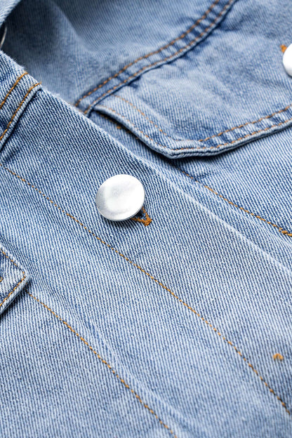 Oversized Jeans Shirt voor Mannen en Vrouwen met Knopen