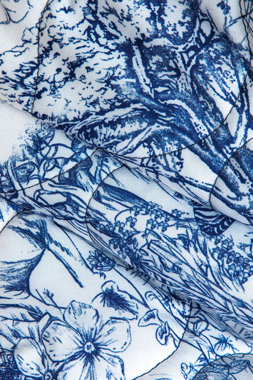 Bloemen Steppjacke Blauw Gezellig Warm