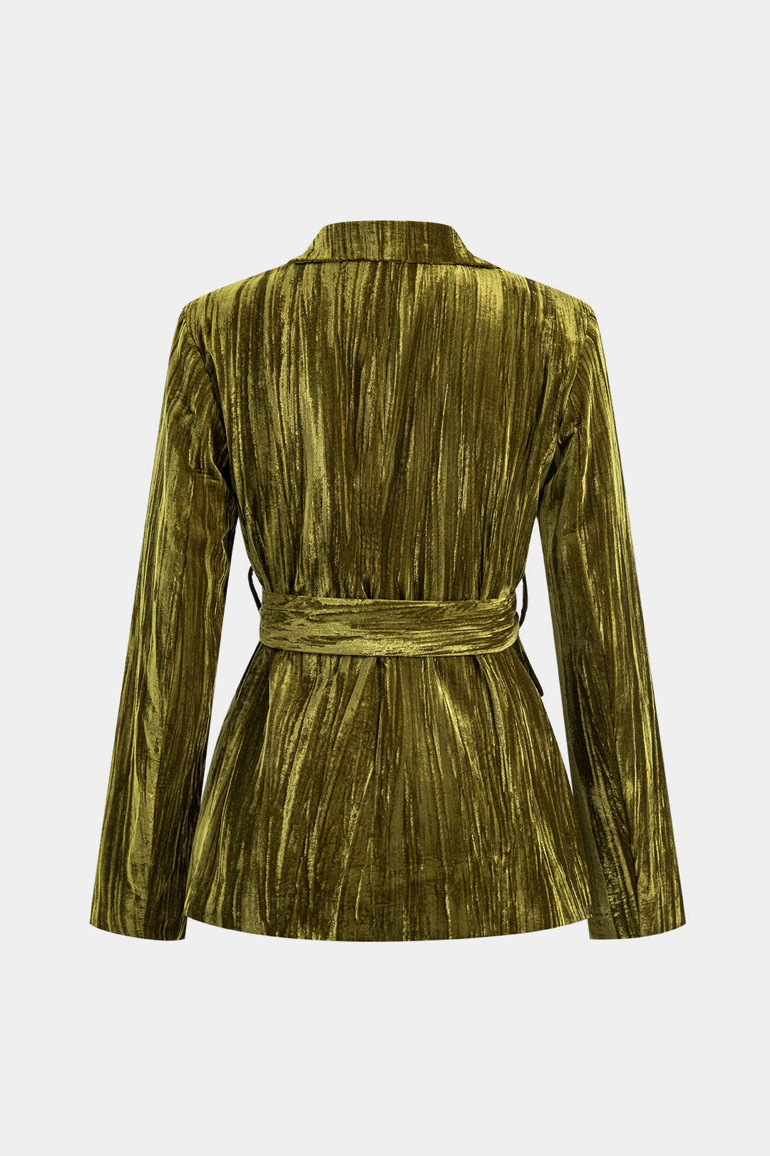 Fluwelen Jasje voor Vrouw met Strikceintuur Elegante Stijl